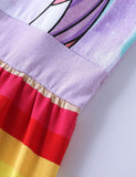 Unicorn Printed Rainbow Striped Dress - Mini Berni