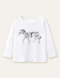 Zebra Printed Long Sleeve T-shirt - Mini Berni